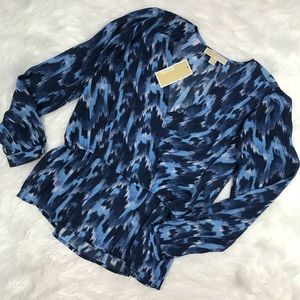 NWT Michael Kors Womens Size Small Blue Top